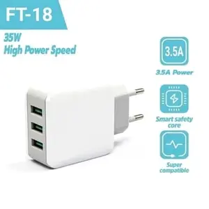 [FT] 18 Adaptor 3 Port 3500 Mah Fast Charging Original 2.4 A