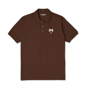 Way Polo Shirt Pria Lengan Pendek Kaos Kerah Coklat Wolf Ukuran M-XXL