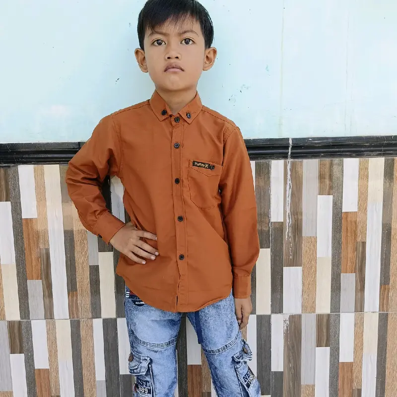 Kemeja lengan panjang Kemeja anak Baju anak pakian anak Fashion 1