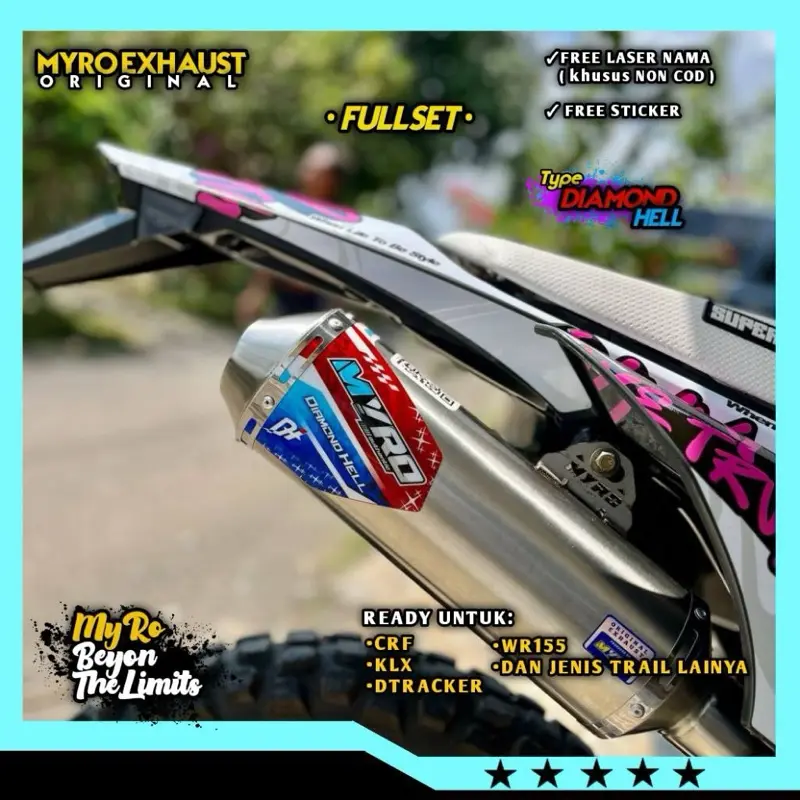 KNALPOT ORIGINAL CRF KLX DTRACKER WR MYRO EXHAUST Type DIAMOND HELL