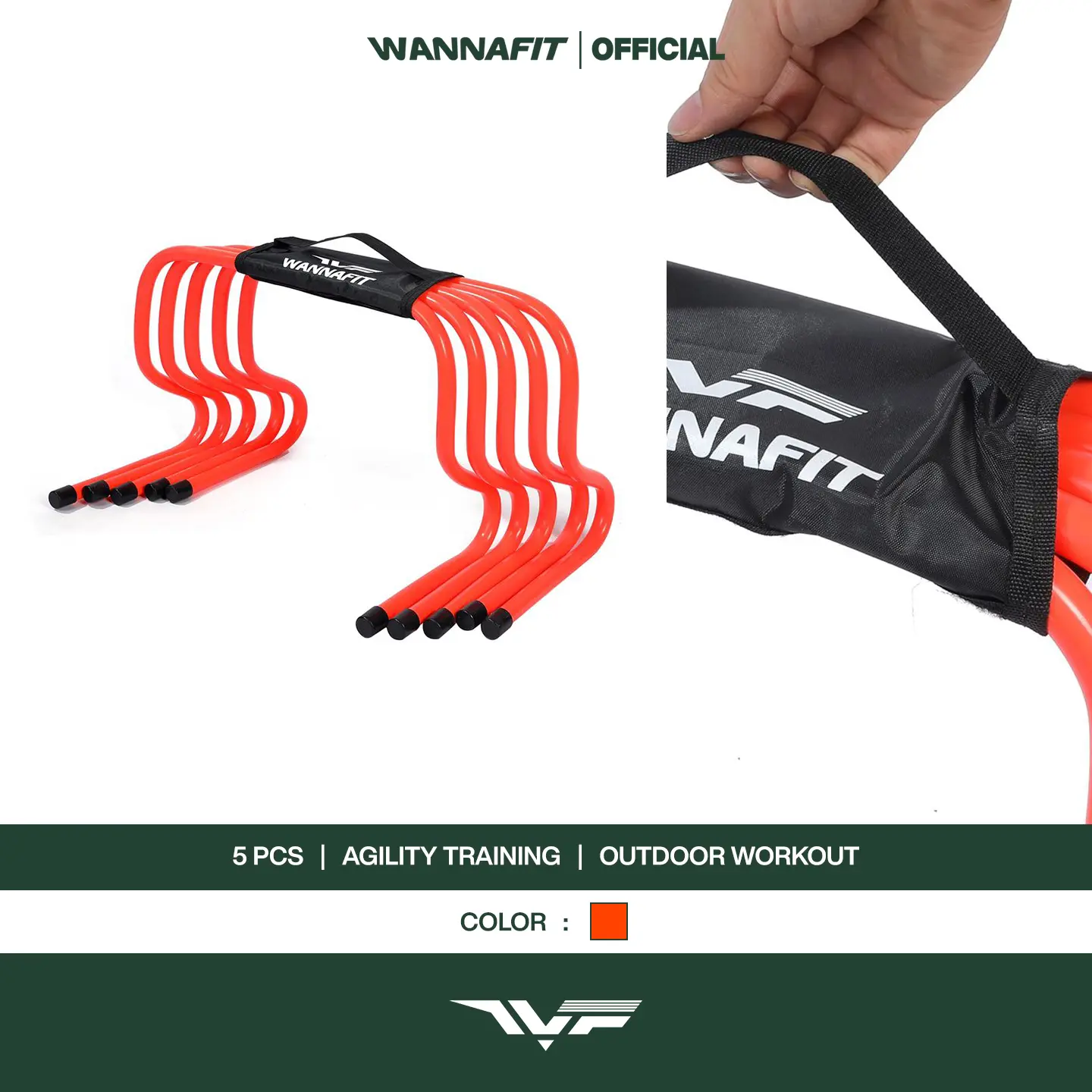 WANNAFIT Hurdle Set 5pcs | Latihan Kelincahan dan Kekuatan Kaki | Alat Olahraga Outdoor