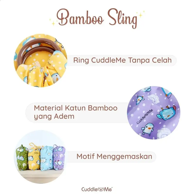 Bamboo Sling Cuddleme Gendongan Samping Bayi Baru Lahir Balita Gendong 7