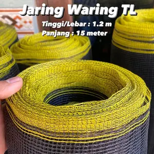 Jaring Pagar Ayam 15 meter x Tinggi 1.2 meter - Jaring Waring - Waring Hitam - Waring TL / Pagar Tanaman / Jaring Ikan Karamba