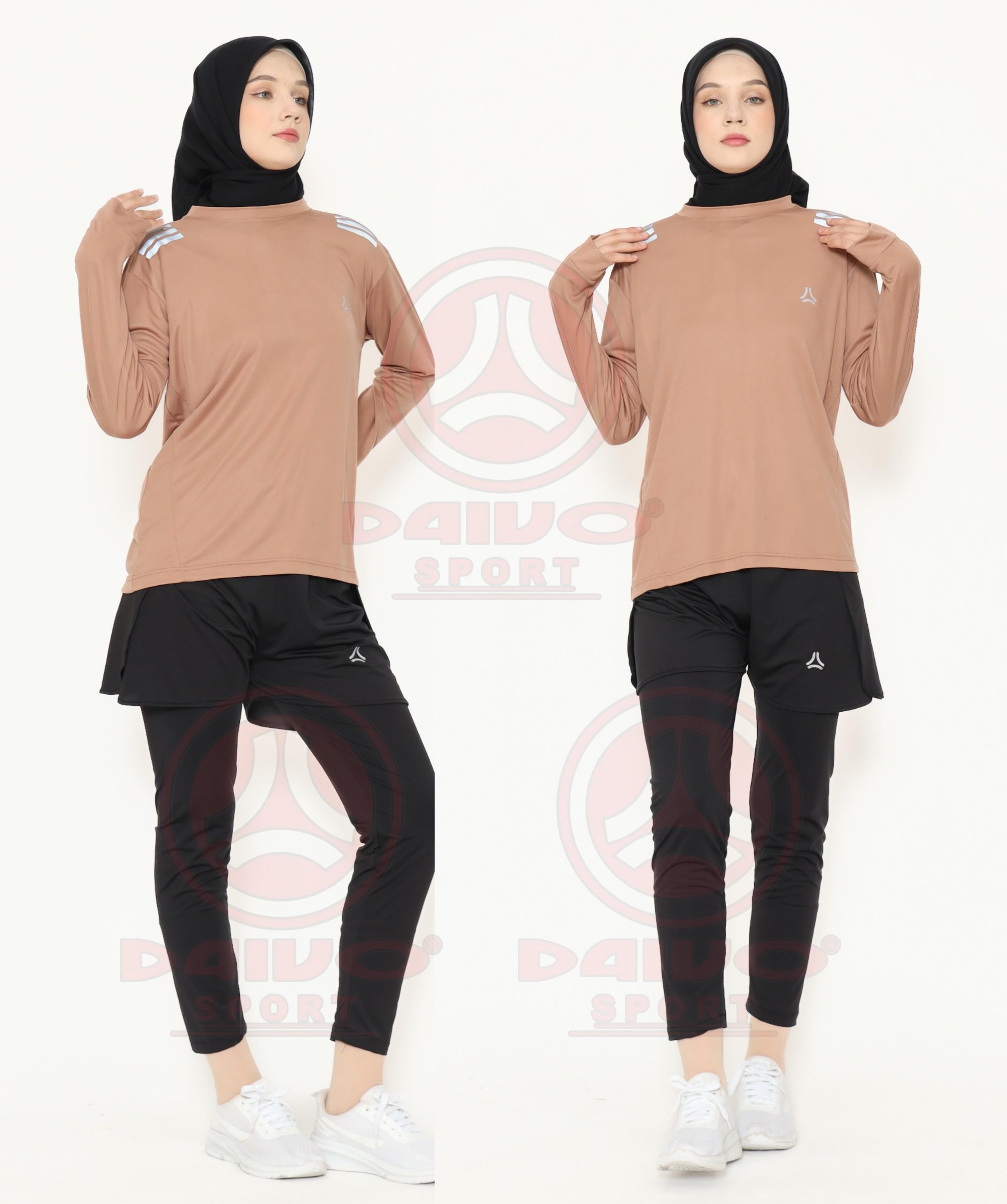 DAIVO SPORT 1 Set Baju Olahraga Celana Pendek Legging Wanita Pria Lengan Panjang Sporty dengan Desain Nyaman dan Stylish