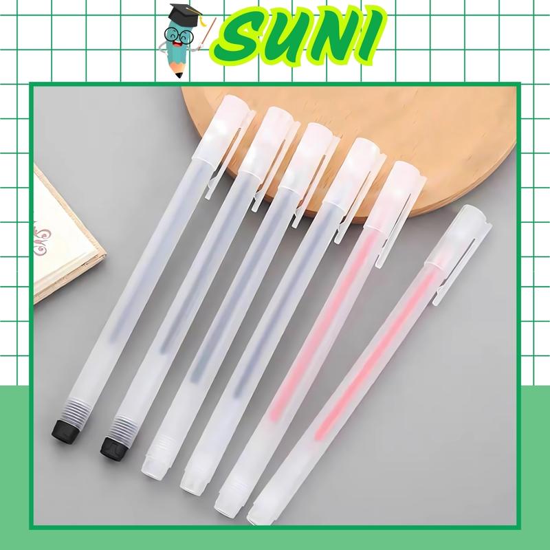  Combo 20 Bút gel nước khô nhanh ngòi bút 0.5mm có thể thay ngòi màu xanh đen đỏ viết trơn mực ra đều 