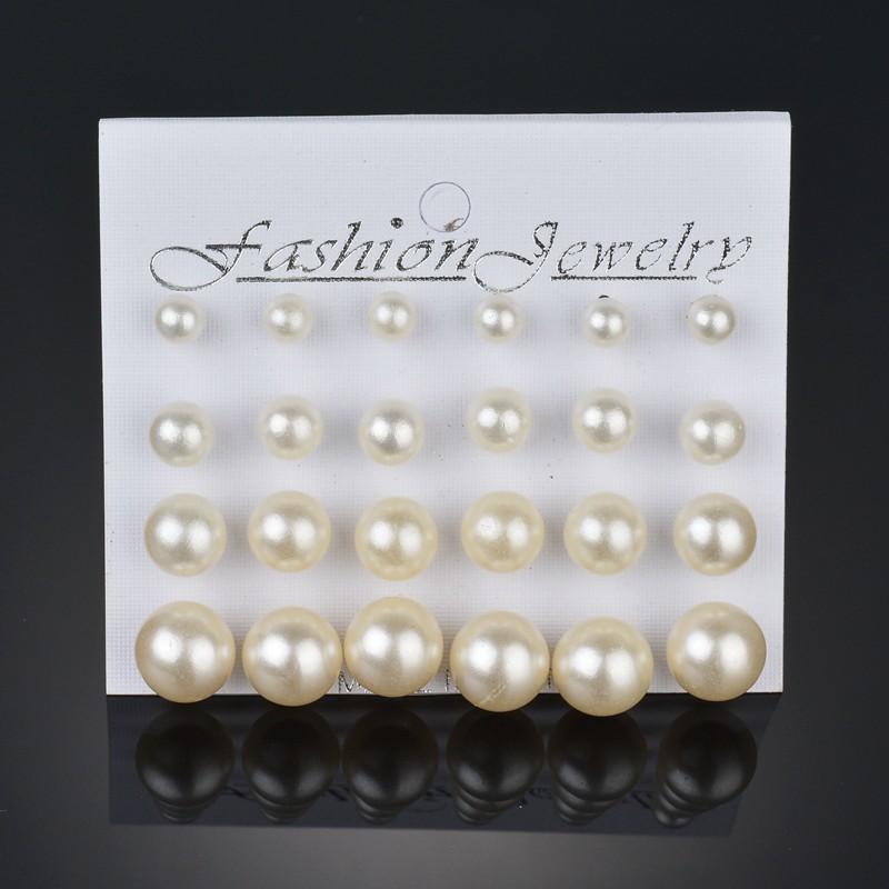 Product Introduction of Ear Card Studs for Women Gifts Exquisite Jewelry Natural Pearl Fashion Earrings 12 Pairs Per Set 1
