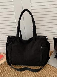 Bolso tote de color sólido y gran capacidad, bandolera para mujer de un solo hombro, ideal para uso al aire libre, a la moda y espacioso