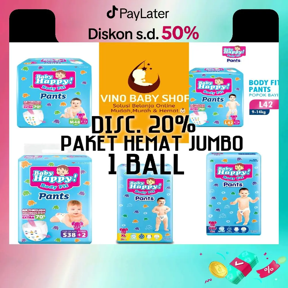DISC. 15 RIBU POPOK BABY HAPPY PANTS S40 M32 L28 XL26 XXL24 PROMO LIVE