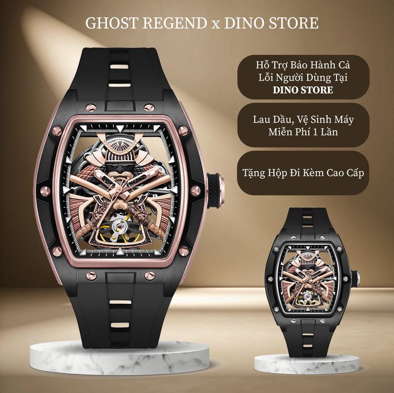 Đồng Hồ Cơ Nam Ghost Regend R2504 Kỵ Sỹ Samurai Nhật Bản Lộ Cơ Xuyên Thấu Bảo hành chính hãng 5 năm- chống nước chuẩn 5 ATM