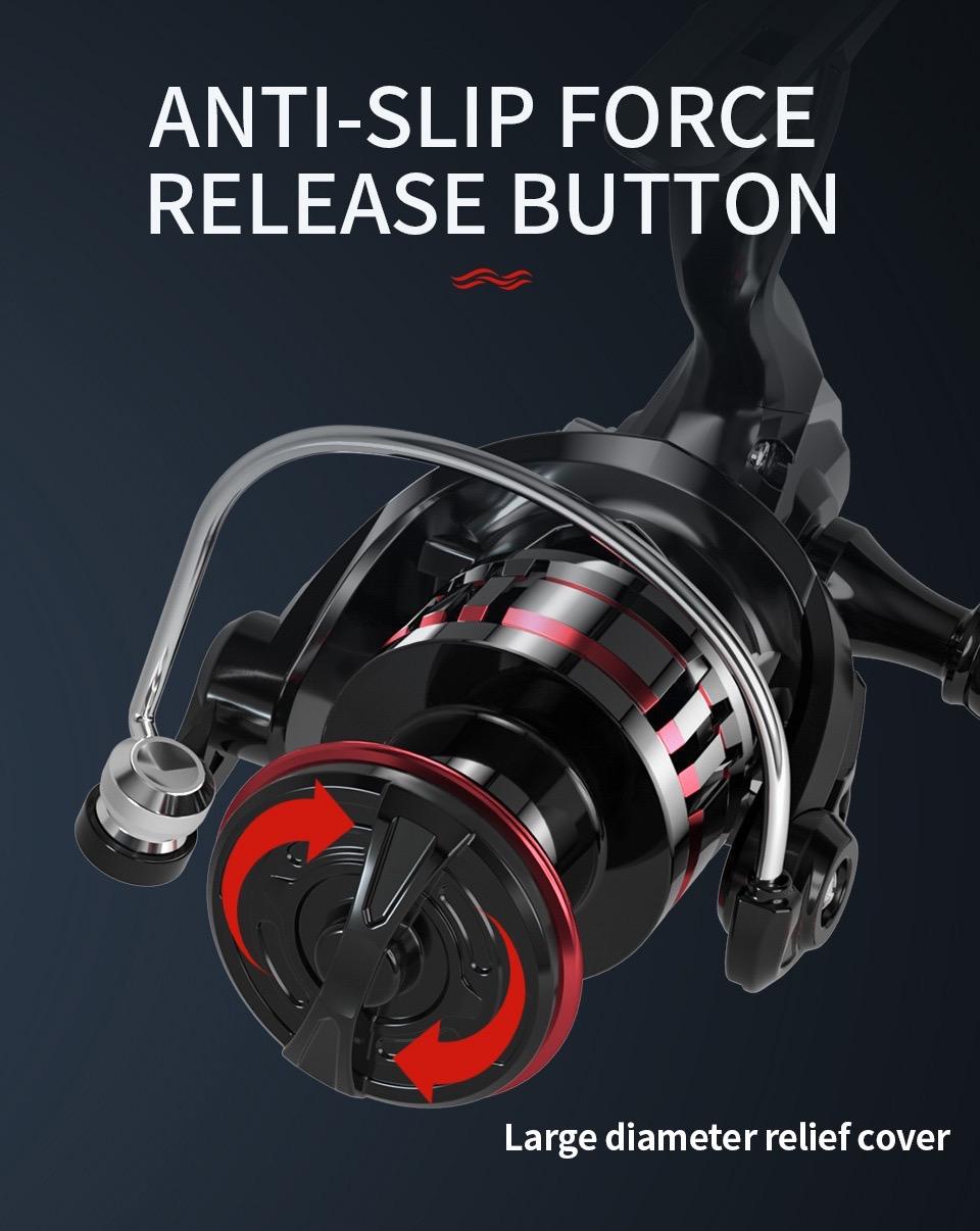 Reel Pancing Tarik 10KG HQ4000~7000 5.2:1 Gulungan Memancing Metal Kecepatan Tinggi