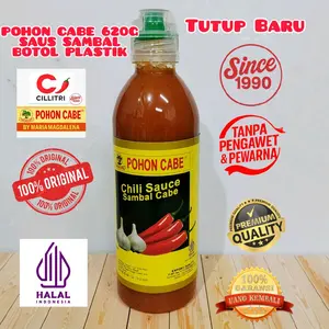 Pohon Cabe 620g Saus Sambal Kemasan Botol Plastik 100% Original Premium Quality Tanpa Pengawet Pewarna Halal Expired JAN 2027