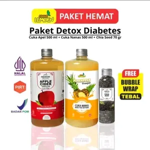 Paket Hemat Cuka Apel 500ml Cuka Nanas 500ml Chia Seeds 70gr - SUUR LEMOEN BKSI