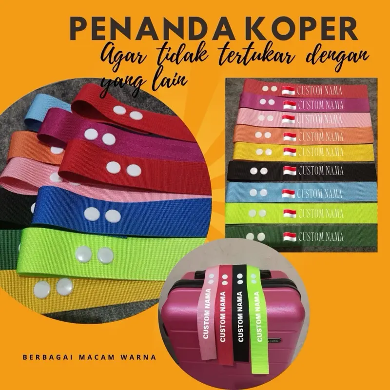 Penanda Koper untuk Umrah Haji dan Traveling Custom Nama, Font, dan Warna