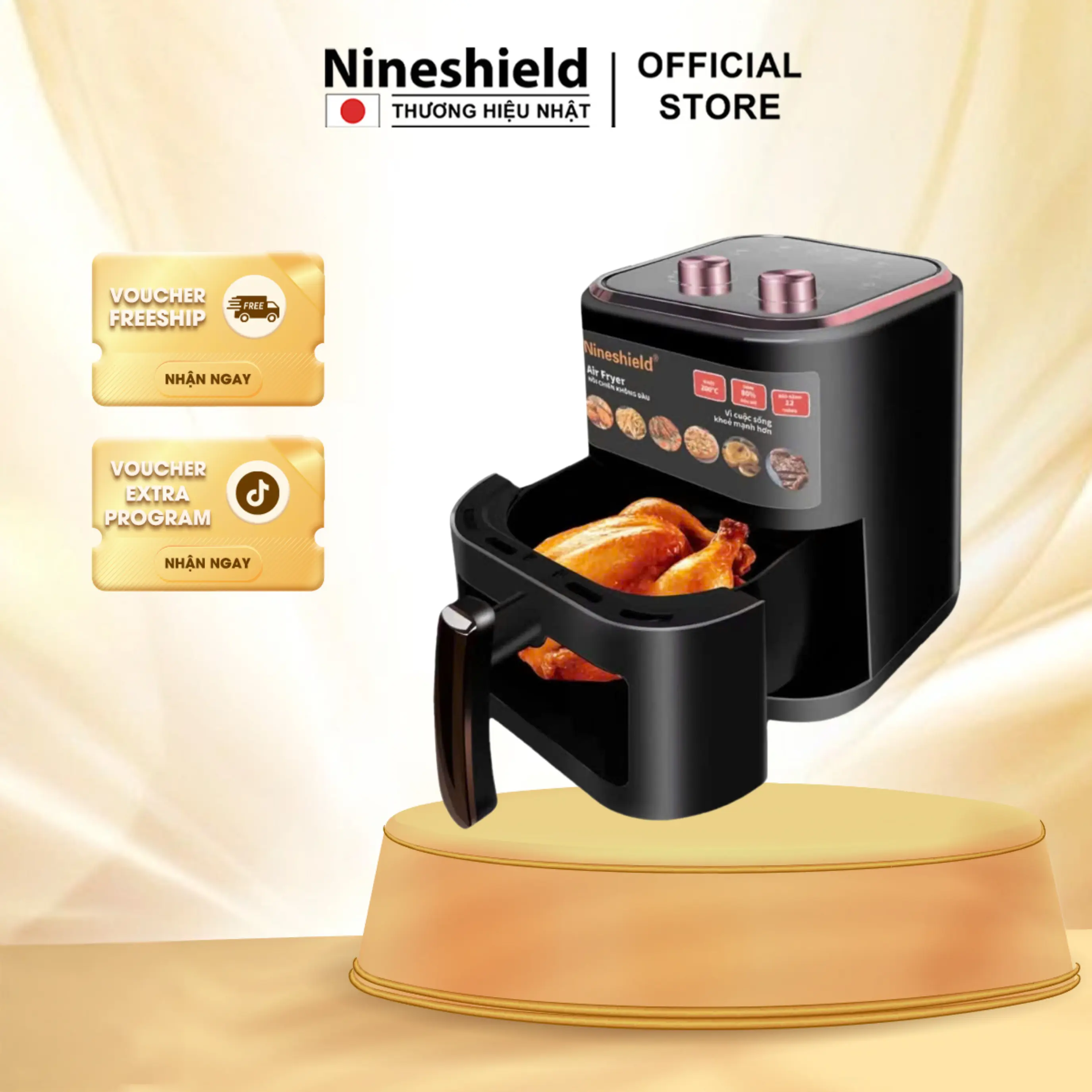 Nồi chiên không dầu Nineshield KB5005M dung tích 8L bảo hành 12 tháng