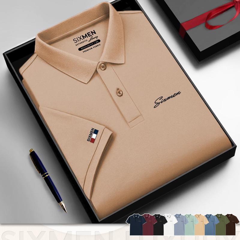 Áo polo nam cao cấp có cổ SIXMEN [Tặng Kèm Hộp Quà Xịn] - Áo polo PRIMEI vải cá sấu cotton CVC thoáng mát thanh lịch Menswear Kem Ngắn Tay Shirt
