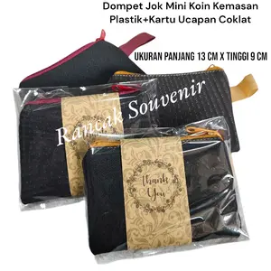 Isi 100 Pcs Souvenir Hadiah Dompet Jok Mini Koin Panjang 13 cm x Tinggi 9 cm Kemas Plastik Uang