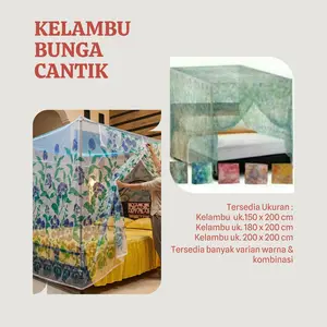 Kelambu Tidur Motif Bunga Tersedia Banyak Ukuran dan Warna Bahan Kuat , Adem dan Cantik Tidur Nyaman Bebas dari Gangguan Nyamuk