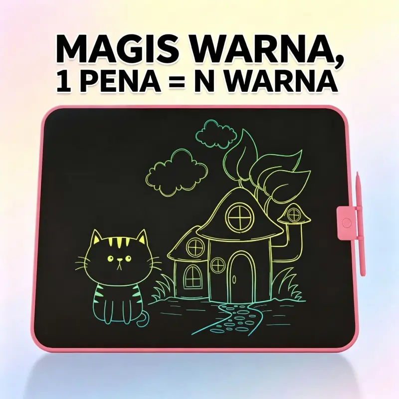 LCD Writing Tablet 12 Inci Layar Fleksibel Anti Pecah Berwarna-warni Papan Gambar Digital Anak Pelindung Mata Tanpa Cahaya Biru Mainan Edukatif Kreatif Meningkatkan Daya Imajinasi Anak Kualitas Premium Terjamin Sangat Pas Untuk Sekolah COD Tersedia