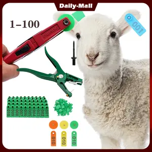 100Pcs Eartag / Sapi Babi Penanda NOMOR 1-100 / Eartag Aplikator