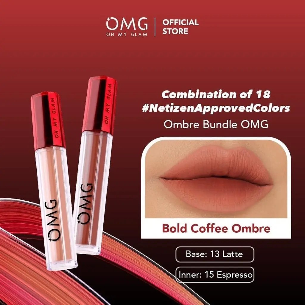 OMBRE OMG LIPCREAM NO 13 LATTE & NO 15 ESPRESSO Waterproof