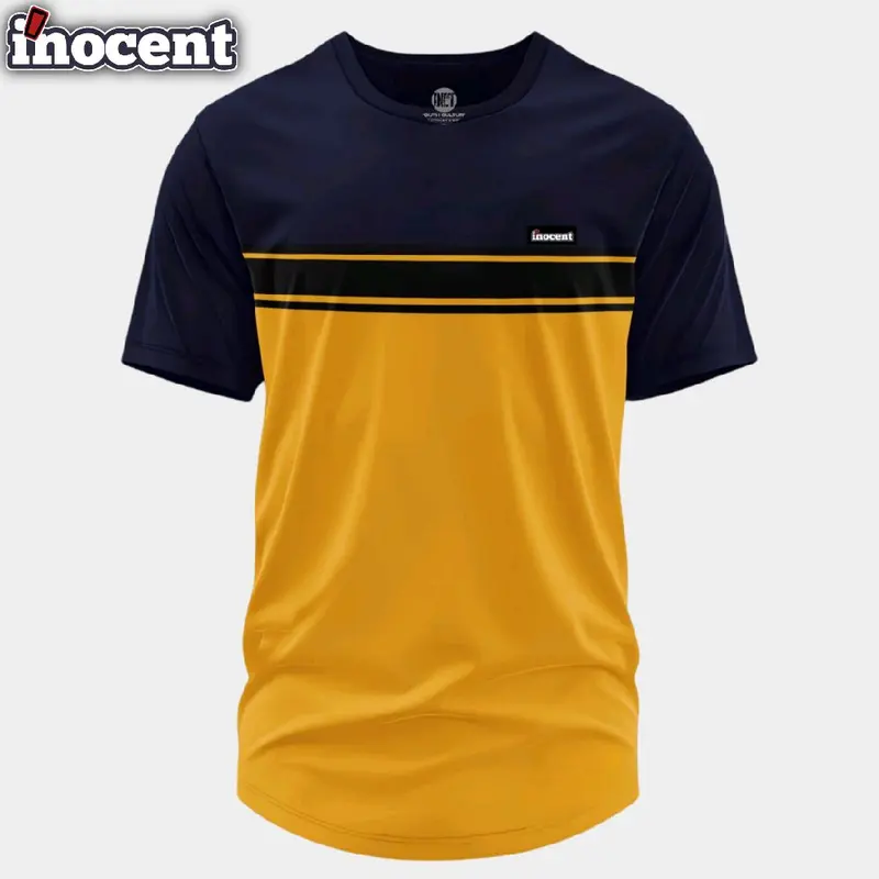 Kaos Distro Pria inocent navy Mustard Katun Combed 24s Tebal 0