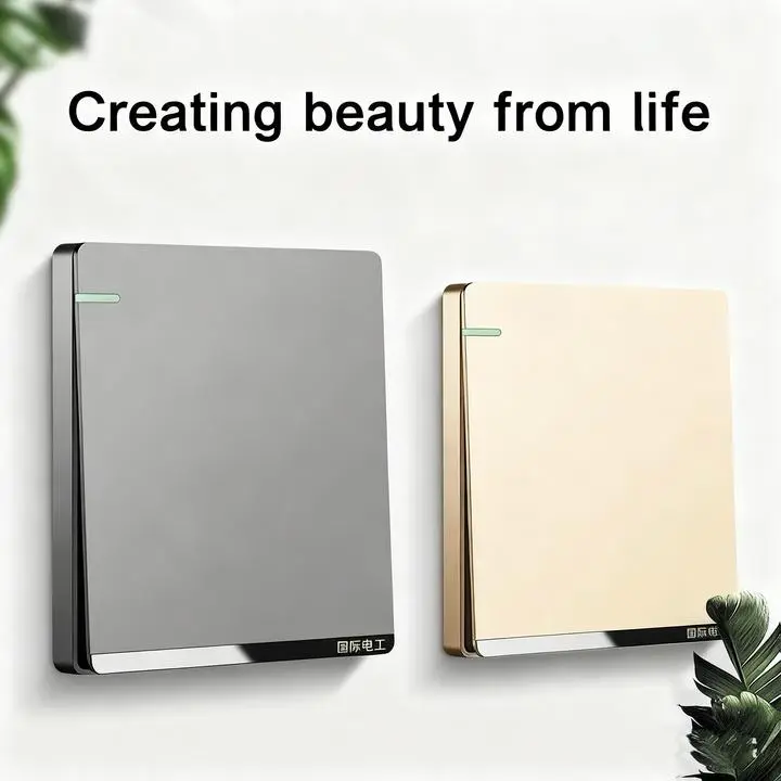 Saklar Lampu Dinding Tipe 86 Lampu Modern Universal Soket Titik Colokan dengan USB Outlet Elektrik Kotak Tembaga Rumah Mewah Abu Emas Sikat Standard Hotel Eropa Saklar Lampu Dinding Tipe 86 Lampu Modern Universal Soket Titik Colokan dengan USB Outlet Elektrik Kotak Tembaga Rumah Mewah Abu Emas Sikat Standard Hotel Eropa