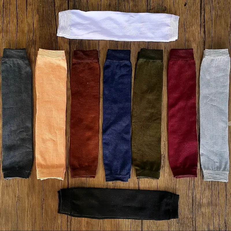 1 Lusin manset tangan selengan kiri kanan bahan poliester Muslim Handsock Panjang Wanita Pria Hitam 3