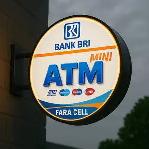 Neon Box Bulat Akrilik Dua Sisi Diameter 60 Custom Desain | Neon Sign Akrilik Tahan Air