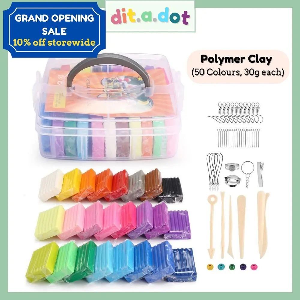 [SG] Ditadot Polymer Clay Set Kit with Sculpting Tools Oven Bake Modelling Clay Art DIY Creative Clay