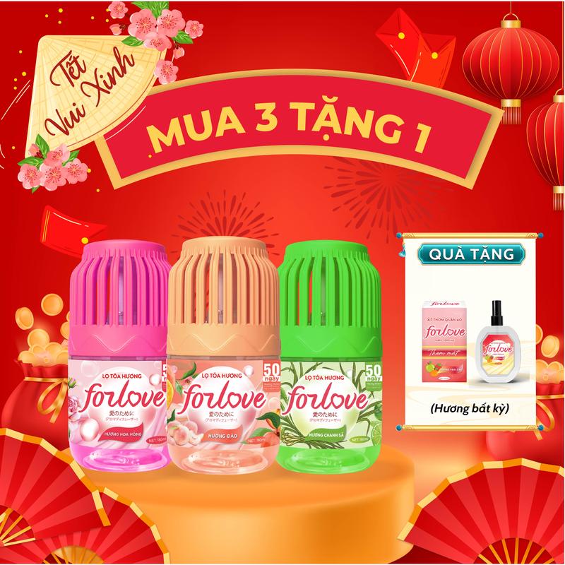 MUA 3 TẶNG 1 Combo 3 Lọ toả hương ForLove Tặng 01 Lọ Xịt Thơm Quần Áo Bất kỳ Công Thức Mới Toả hương 360 độ Thanh lọc không khí Khử mùi phòng thế hệ mới Dầu Thơm Phòng Dầu Thơm snuggle xịt thơm Nước Hoa set quà giáng sinh Noel combo quà