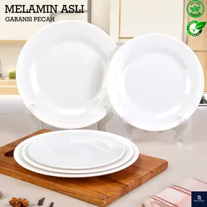 TOPTREE Piring Bulat Datar 7/8/9 Inch Putih Mewah Piring Hotel Kekinian Perlengkapan Dapur Peralatan Makan