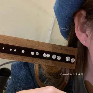 TANIE - Onyx Earring | Anting Wanita Tusuk Silver - Aksesoris Wanita | Anting Wanita Titanium Tembaga | Anting Wanita Korea | Anting Wanita Batu Diamond Zirkon Berkilau