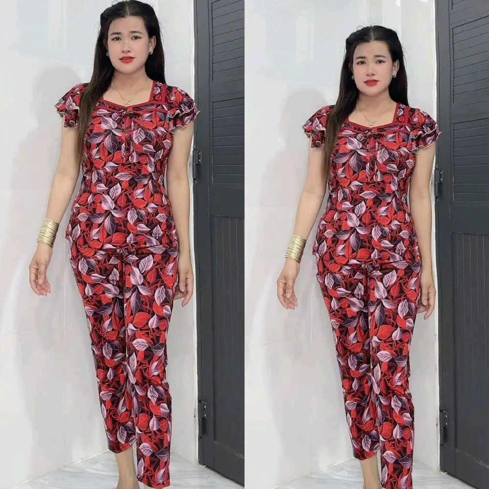 ( 9 tất )Sét bộ cánh tiên 2 lớp quần dài ống ôm vải thun aty size 48-85kg _Tâm Đan  Top set  kieu Nhung Áo