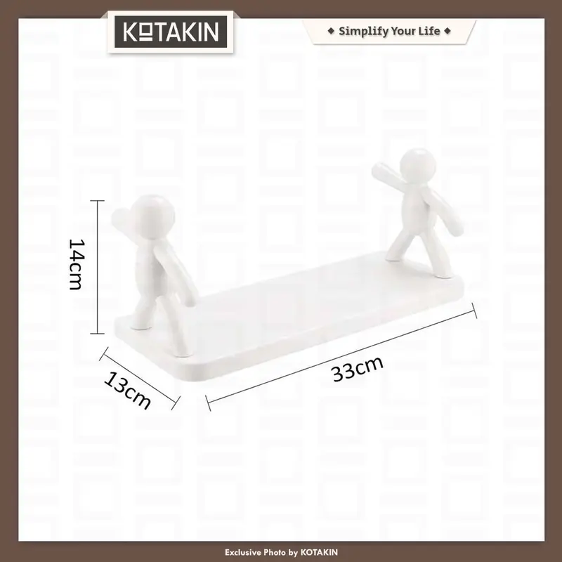 KOTAKIN Rak Dinding Gantung Tempel Serbaguna Dapur Kamar Mandi Toilet Holder Plastik 5