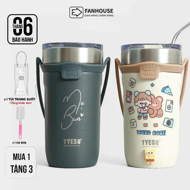 Ly giữ nhiệt Tumbler 550ml & 710ml bình nước inox 304 Fan House an toàn sức khoẻ khắc tên theo yêu cầu tặng combo túi trong suốt sticker và bộ cọ rửa