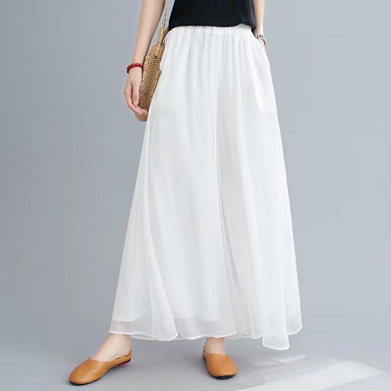 Product Introduction of Quần Ống Rộng Dài Cho Nữ, Quần Voan Muslimah Dáng Rộng, Cạp Cao, Đen Và Trắng 28