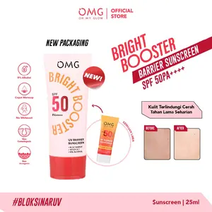 OMG UV Barrier Sunscreen SPF 50 PA++++ - Sunscreen - Mencerahkan dengan kandungan Serum Vit B3+C+E - Cepat Meresap - Tidak Berminyak