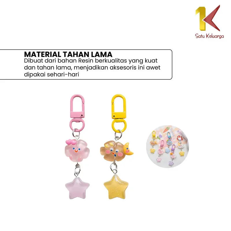 [COD] SK C1160 Keychain Gantungan Kunci Awan Bintang Kilat Lucu 5