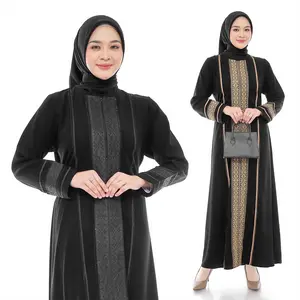 Comera - Abaya Maura Gamis Turkey Hitam Jetblack Bordir Payet Mewah Elegan Dress Lebaran Pesta 532