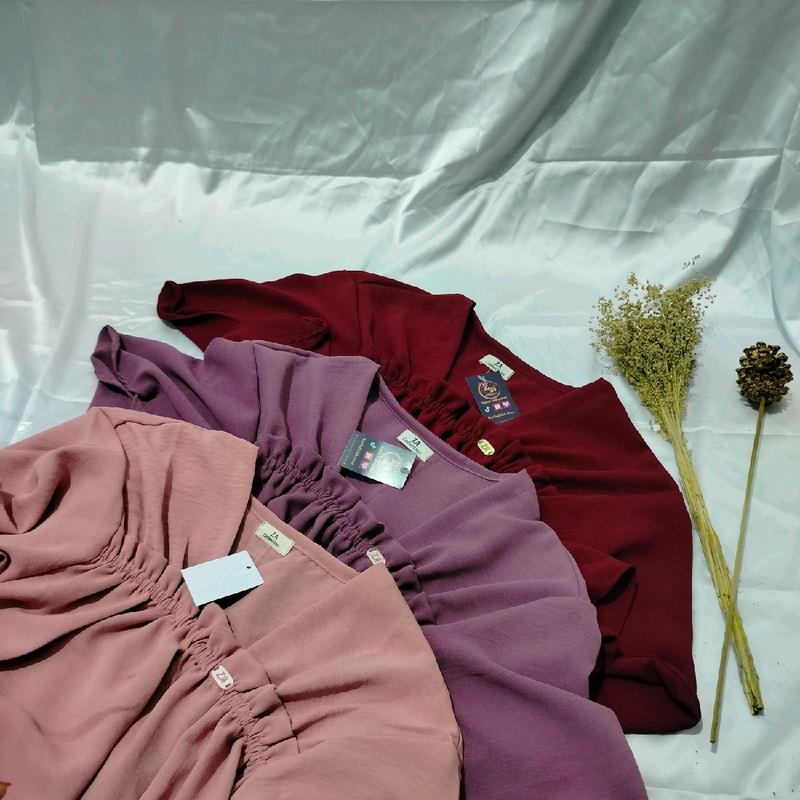 Paket Hemat Murah 3 Pcs Daster Fuji Crinkle Airflow Bumil Kekinian Terbaru - lengan pendek- Dress,Dewasa, Tidur,  non  Busui Nyaman cewek 3