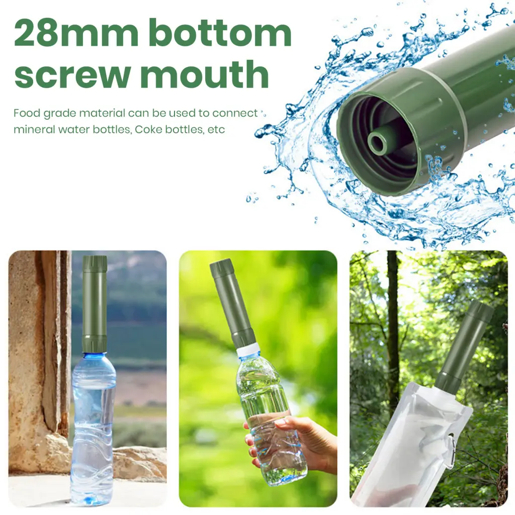 univiruce Soda Bottle Water Filter Water Purifier Portable Water Filter Straw for Camping  Emergency Survival Food Grade Purification Purifier for Outdoor Activities