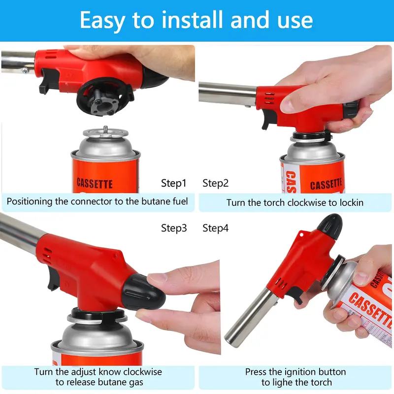 J.LD TOOL Gas Torch Flame Gun BBQ Blow Torch dengan Api yang Dapat Disesuaikan 3