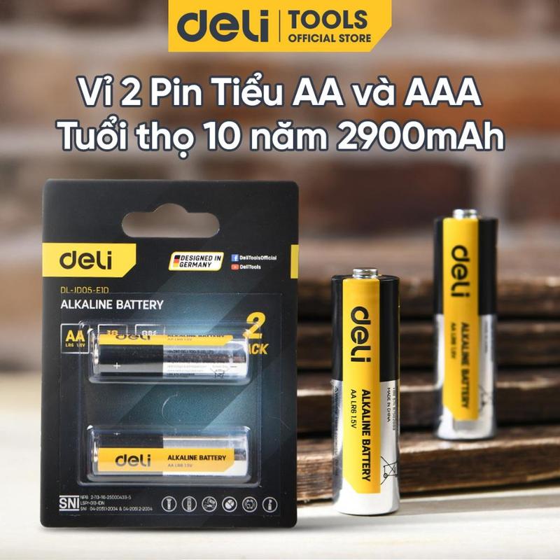 Vỉ 2 Viên Pin AA / AAA Chính Hãng Deli 1.5V Dùng Cho Điều Khiển Đồ Chơi Dụng Cụ…