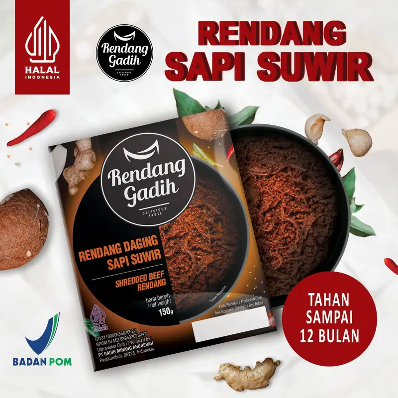Rendang Daging Sapi Suwir (dalam kemasan) - 150g 0