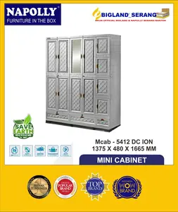 Lemari Pakaian Plastik Napolly MIDICAB-5412 DC ION PUMA - Lemari Jumbo 5 Pintu