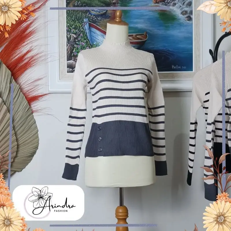 Baju Wanita Sweater Rajut Knit Top Long Sleeve Import Handini Fashion 5
