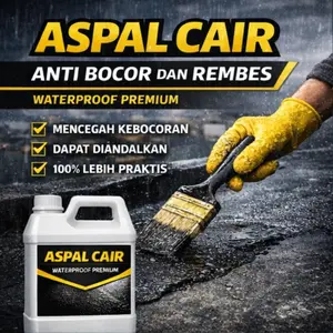 Aspal Cair Emulsion 1KG Pelapis Anti Bocor Dan Rembes Waterproof Tahan Cuaca Extrem Kuat Kental Perlindungan Maksimal Dengan Teknologi Nanoparticle tambal