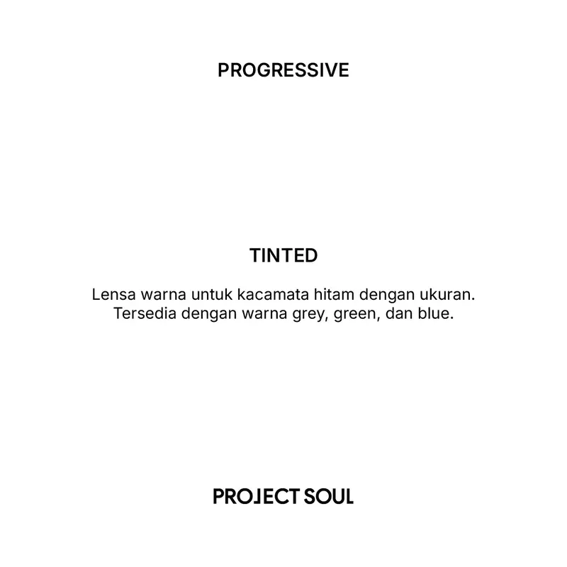 Project Soul - Tinted Progressive Lens -  Lensa Kacamata 0