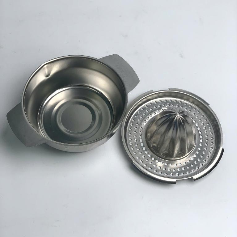 Dụng Cụ Vắt Cam Inox Cherry – Máy Vắt Cam Chanh Thủ Công, Có Khay Lọc Hạt & Cốc Hứng Nước