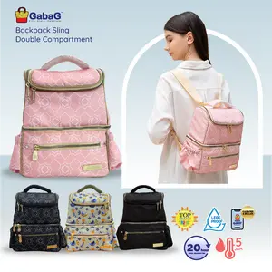 GABAG Cooler Bag GEMINI 2 Sekat | Muat Pompa ASI Besar, Double Cooler Tahan Dingin 24 Jam, Anti Bocor-GARANSI